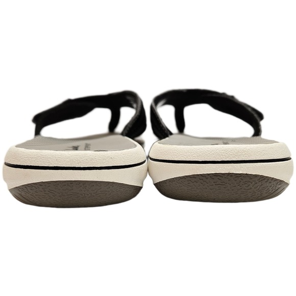 Women's Black Clarks Cloudsteppers Brinkley Jazz Flip Flop Comfort Sandal Size 8 - Picture 6 of 8